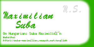 maximilian suba business card